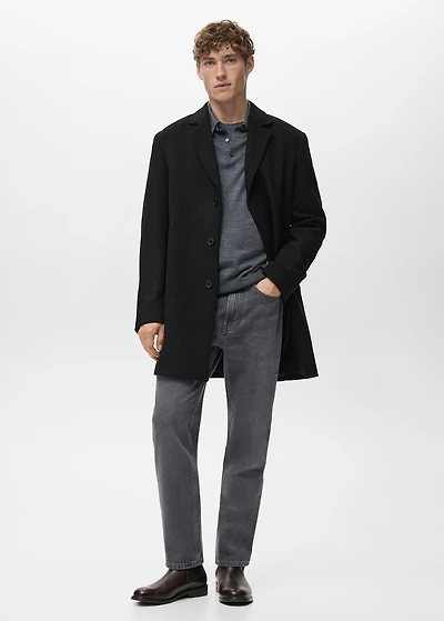 Lightweight recycled wool coat