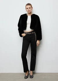 Faux-fur cropped jacket
