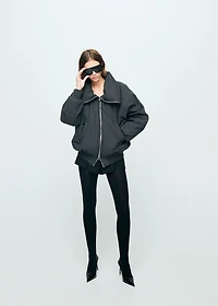 Funnel-neck bomber jacket