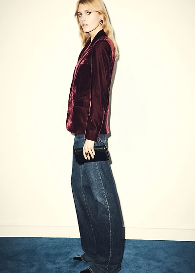 Structured velvet blazer