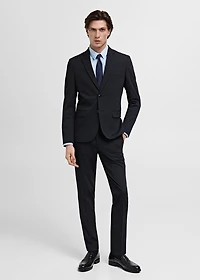 Stretch fabric super slim-fit suit trousers