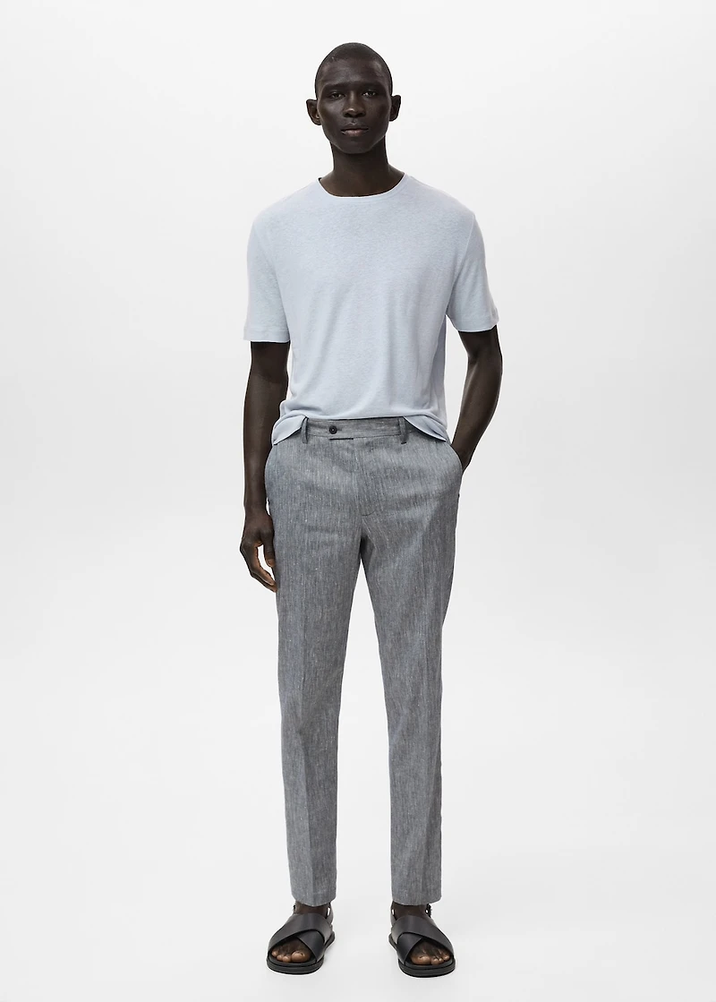 Slim fit linen pants