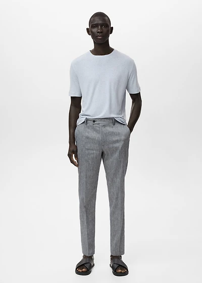 Slim fit linen pants