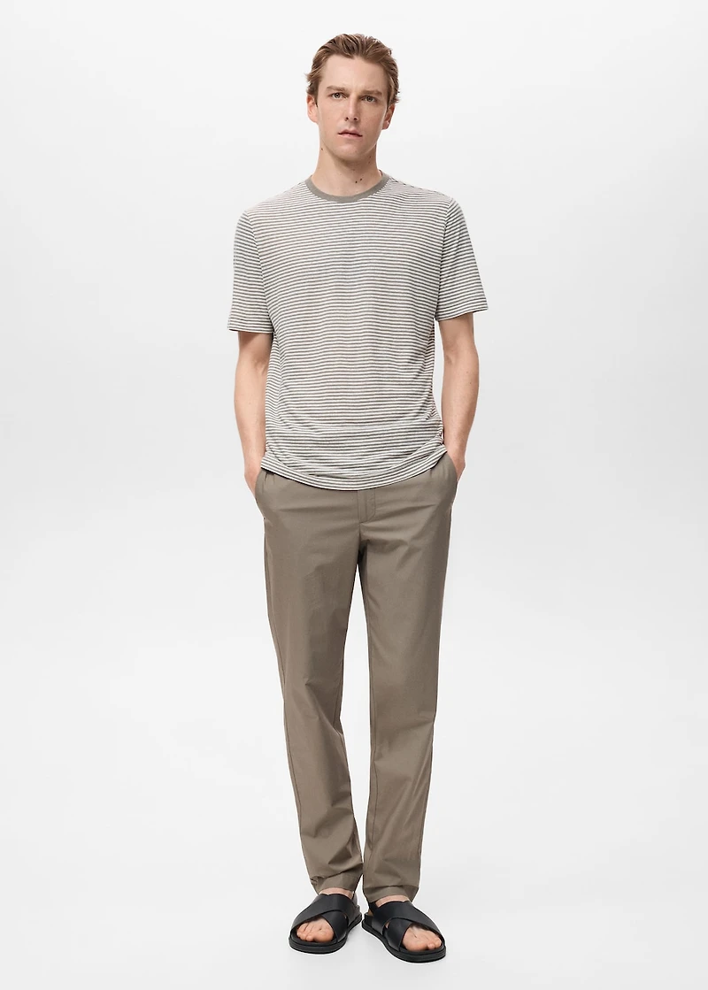 100% slim-fit cotton pants