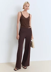 Lurex knitted V-neck top