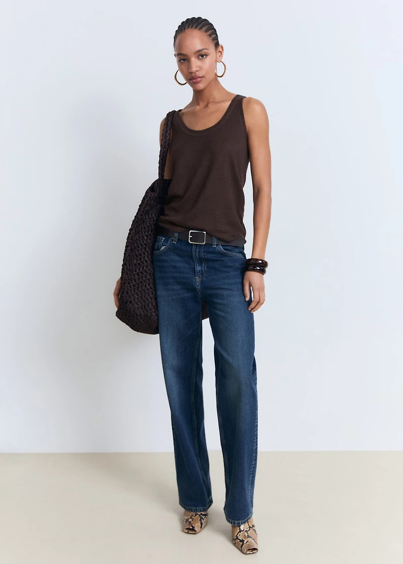 Linen top with sleeves