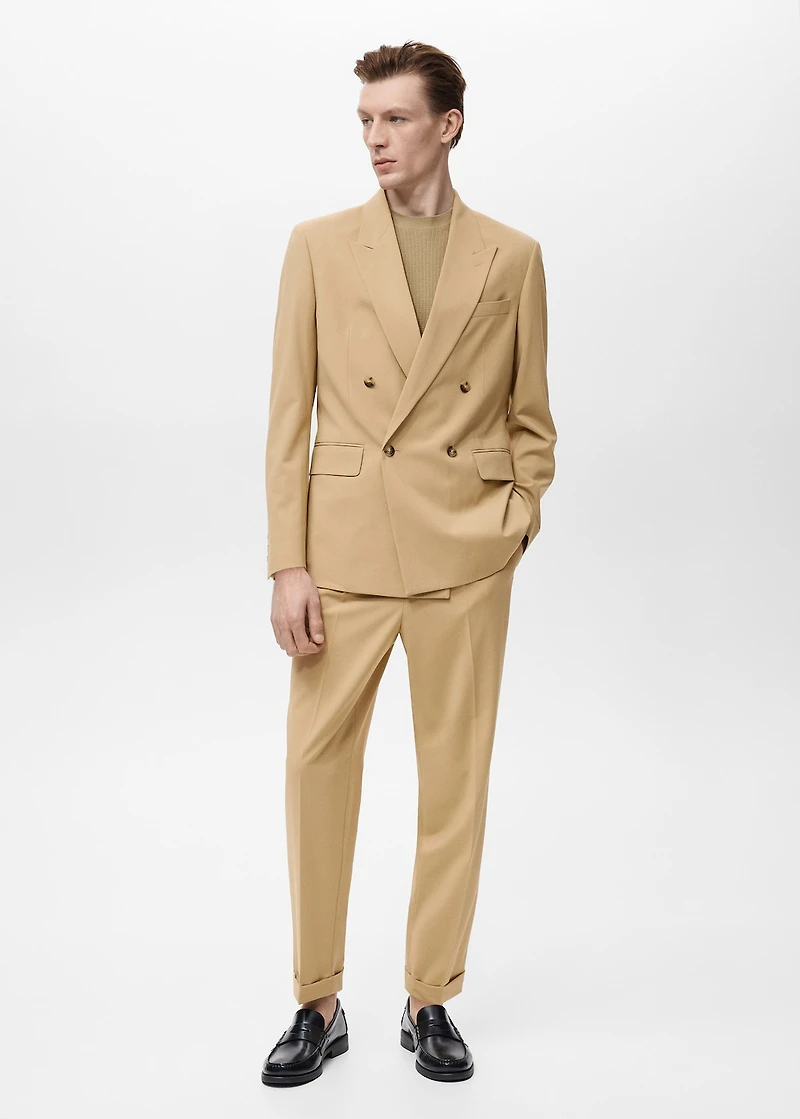 Boston regular-fit double-breasted suit blazer