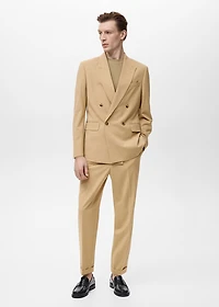 Boston regular-fit double-breasted suit blazer