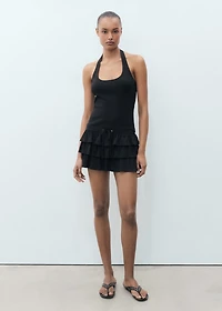 Halter-neck ruffle dress