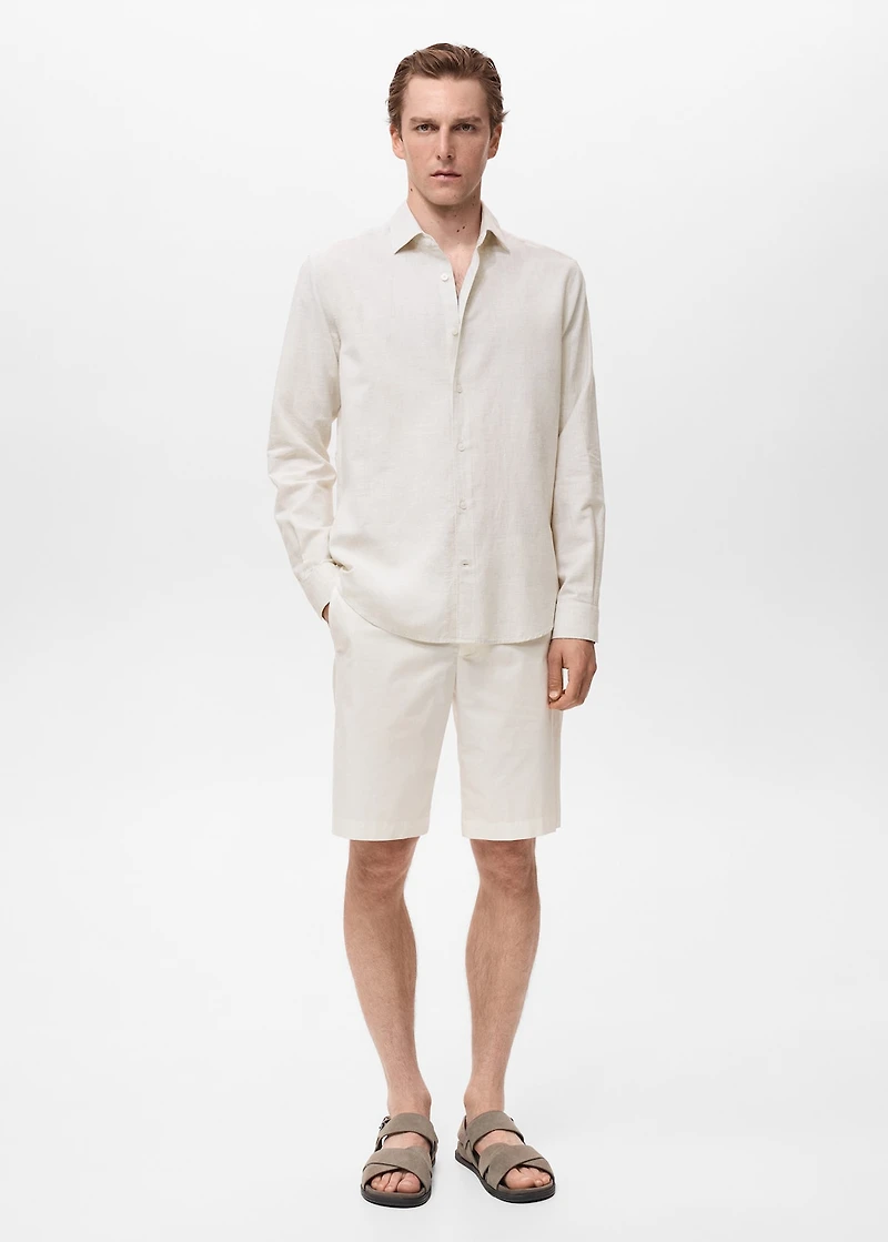 Cotton linen-blend shirt