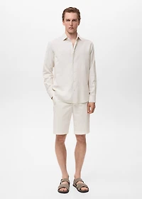 Cotton linen-blend shirt