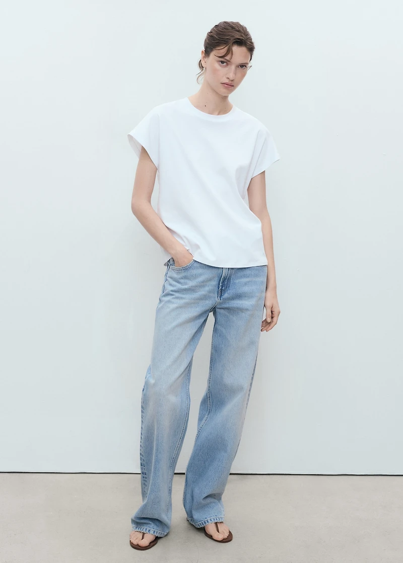 Rounded neck cotton t-shirt