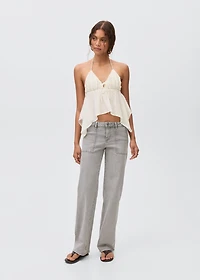 Halter top with ruffled detail