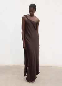 Asymmetrical satin dress