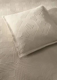 Jacquard cotton diamond-print cushion cover for 50x50 cm bed
