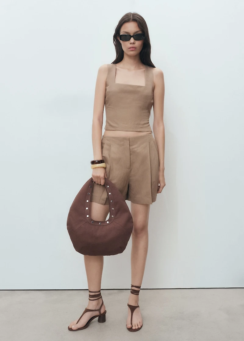 Linen bermuda shorts