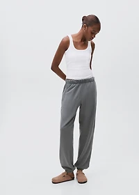 Cotton joggers with elastic waist