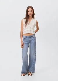 Ruffled embroidered blouse