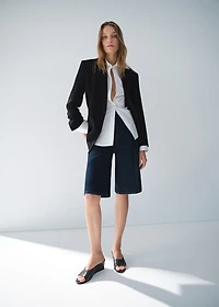 Mid-rise denim bermuda jorts