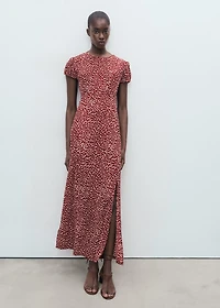 Printed dress with side opening