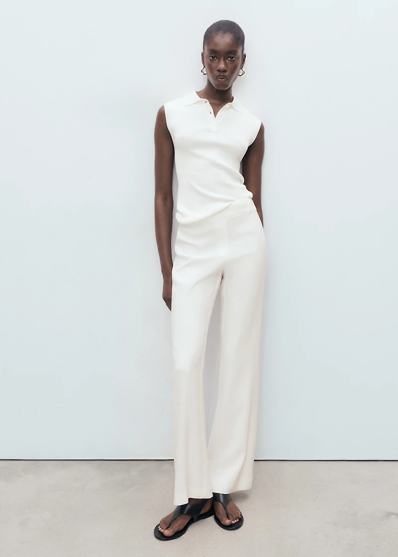 Straight-leg pants with belt loops