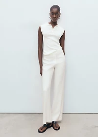 Straight-leg pants with belt loops