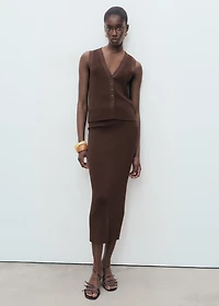 Fine knit midi skirt