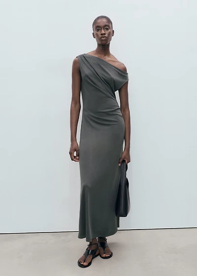 Asymmetrical pleated dress