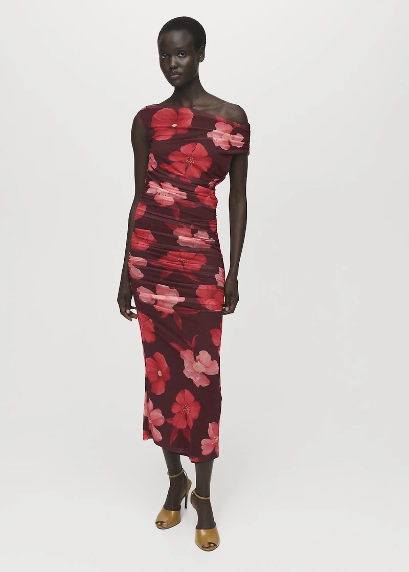 Asymmetrical floral dress