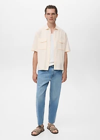 Regular-fit cotton shirt with pocket