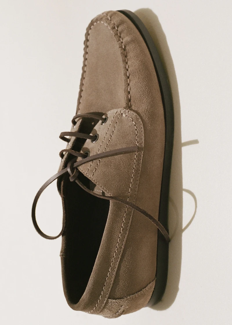 Suede nautical shoes
