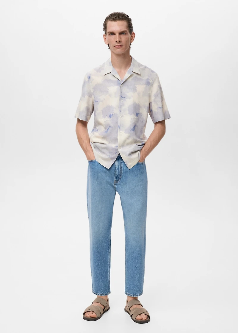 Printed bowling shirt