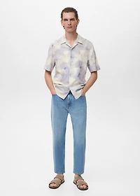 Printed bowling shirt