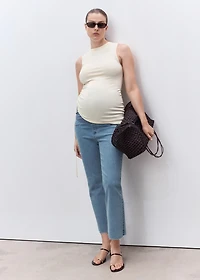 Maternity flared cropped jeans