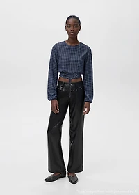 Studded leather-effect pants