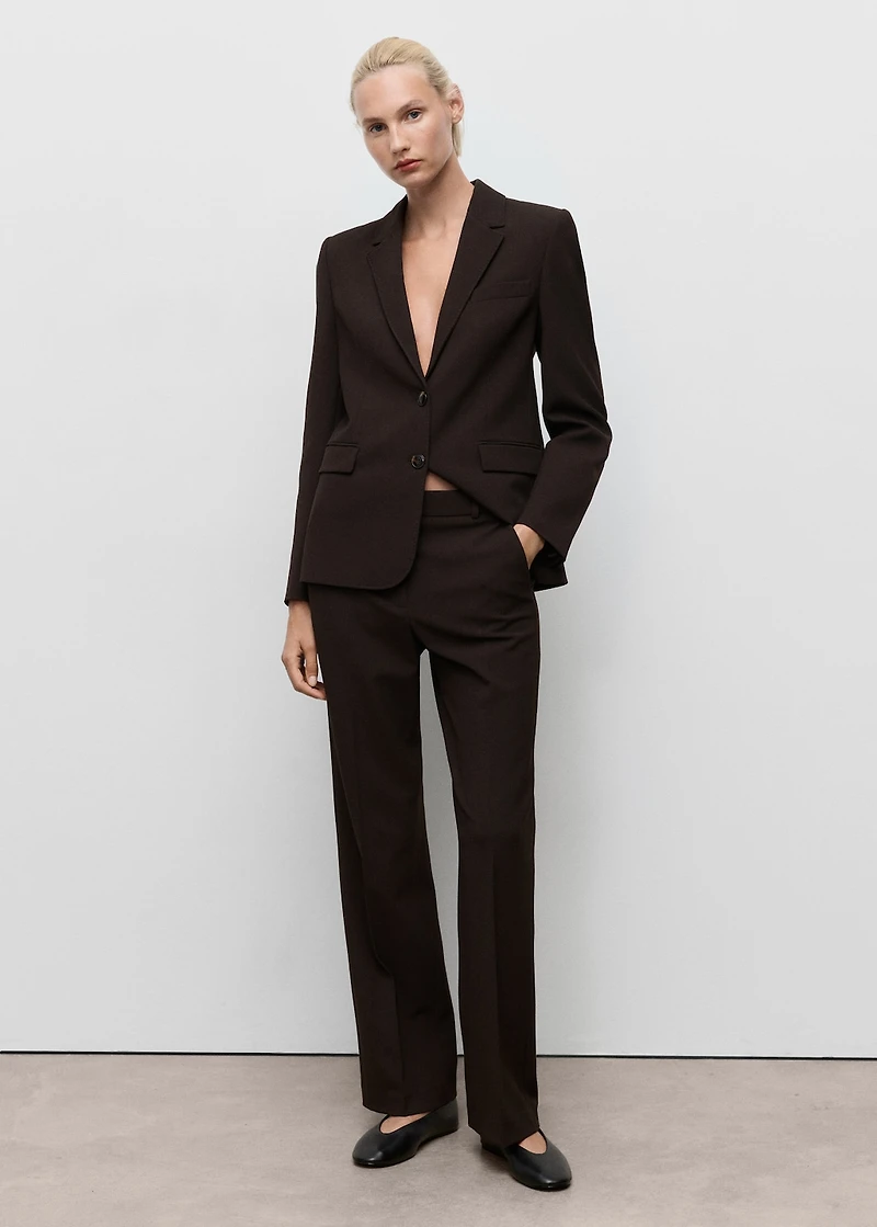 Straight-fit suit pants