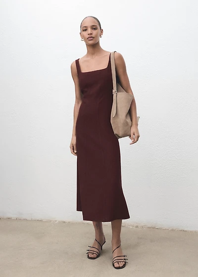 Midi-dress with stitching