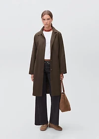 Long trench coat with printed lining