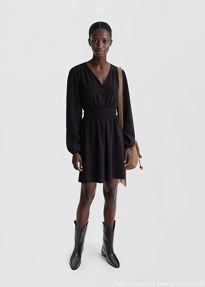 Dress with gathered waist