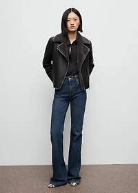 Fur-effect biker jacket