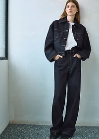 Denim jacket with decorative stitching