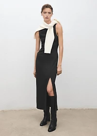 Cut-out ruched dress
