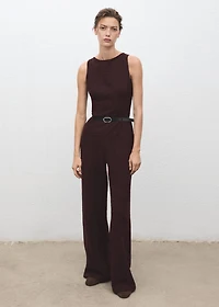 Marl jumpsuit with belt