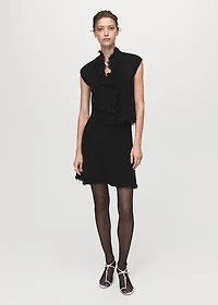 Tweed skirt with frayed hem