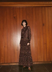 Paisley-print blouse with foulard