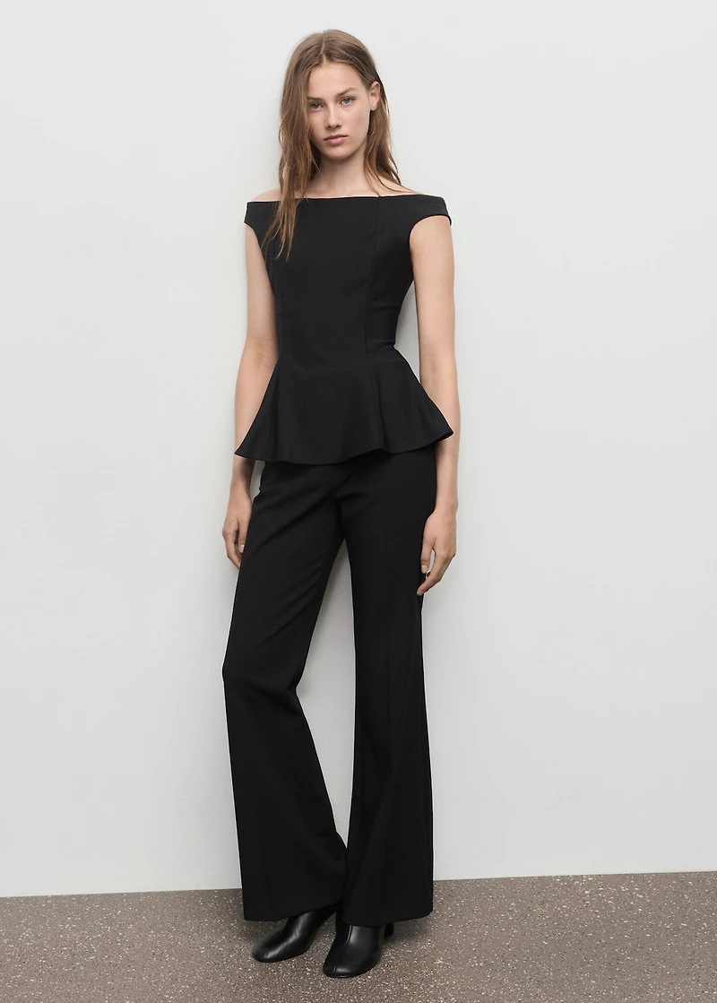 Strapless peplum top