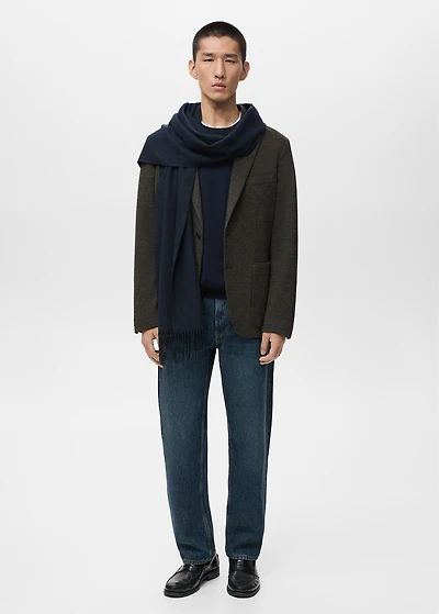 Slim-fit micro-check jacket