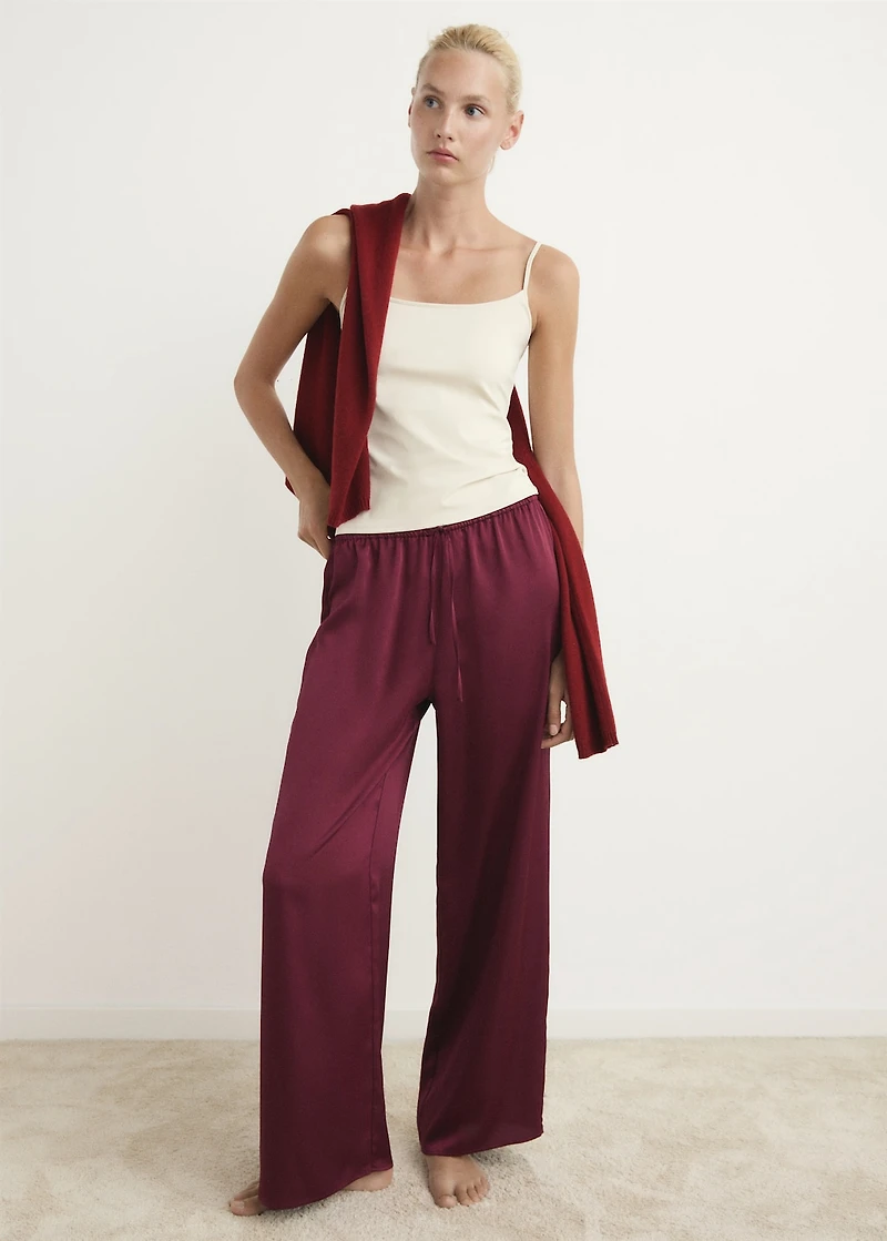 Satin long pants