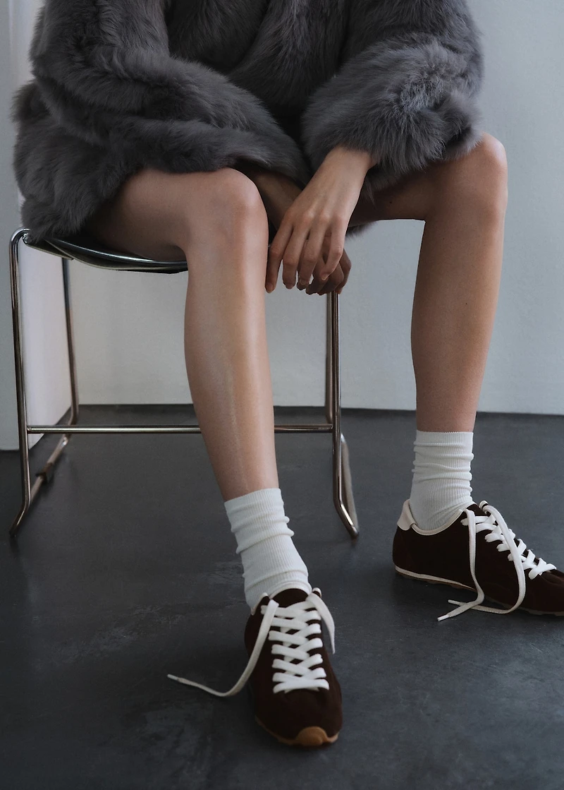 Suede contrast sneakers