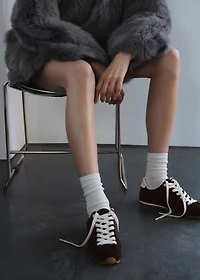 Suede contrast sneakers